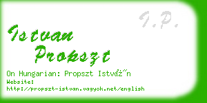istvan propszt business card
